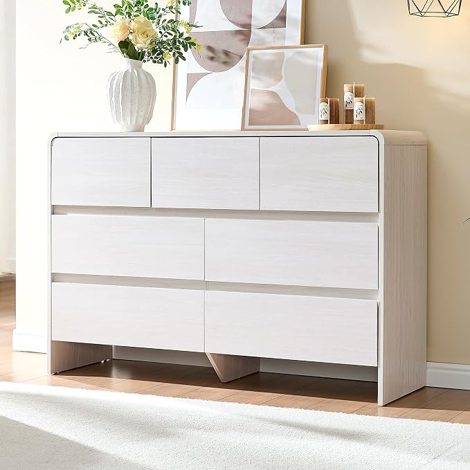 AMERLIFE 7 Drawer Dresser for Bedroom, Anti-Tip Kit, Wood Cabinet Organizer for - Image 2