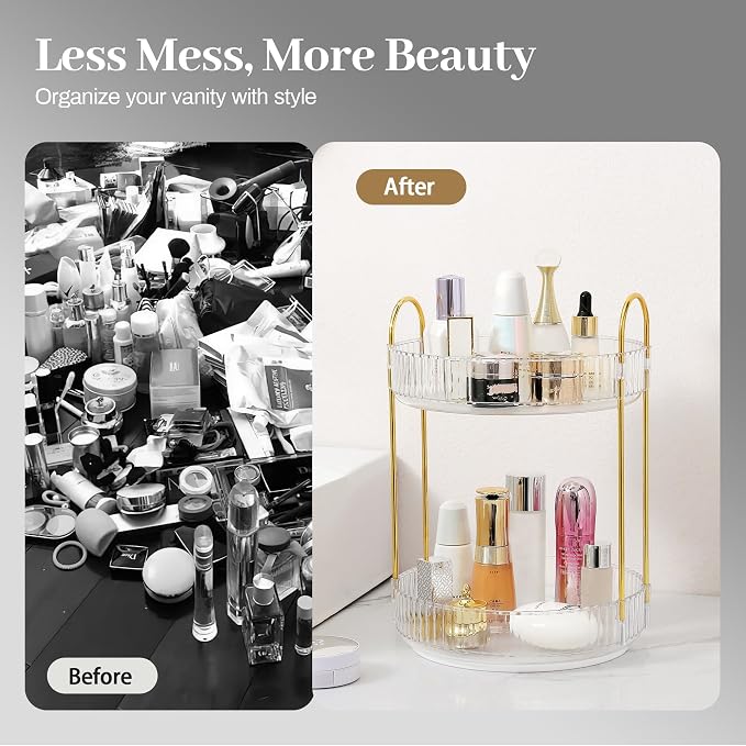 Rotating Makeup Organizer for Vanity, Skincare Make Up Storage Perfume - Image 4