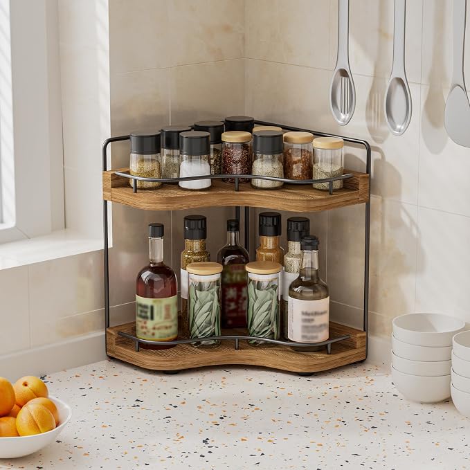 2-Tier Corner Bathroom Counter Organizer - Image 6