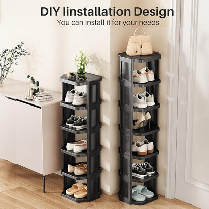 Kitstorack 8-Tier Vertical Plastic Shoe Rack, Freestanding Stackable Storage - Image 7