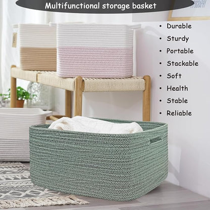 COMFY-HOMI Cotton Rope Woven Basket - Image 6
