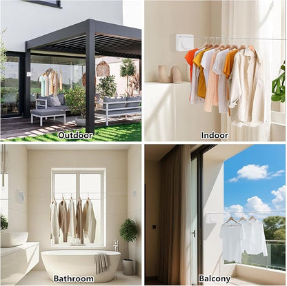 15.7Ft Retractable Clothesline Indoor an Anti-sag Retractable Clothesline - Image 6