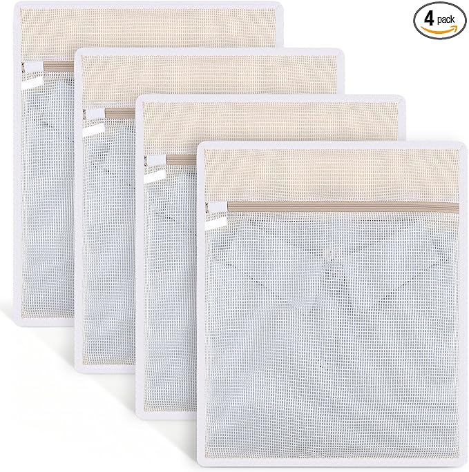 Dntorx 4 Pack Durable Cotton Mesh Laundry Bags by Dntorx