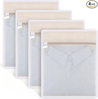 Dntorx 4 Pack Durable Cotton Mesh Laundry Bags by Dntorx