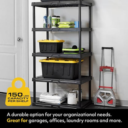 CENTREX CX 5-Tier Plastic Storage Shelving Unit 2 Pack, Heavy Duty, 150lbs Per - Image 3