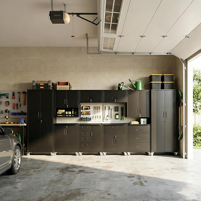 10-Piece Heavy Duty Steel Garage Cabinet System | All-in-One Modular Garage - Image 7