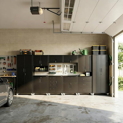 10-Piece Heavy Duty Steel Garage Cabinet System | All-in-One Modular Garage - Image 7