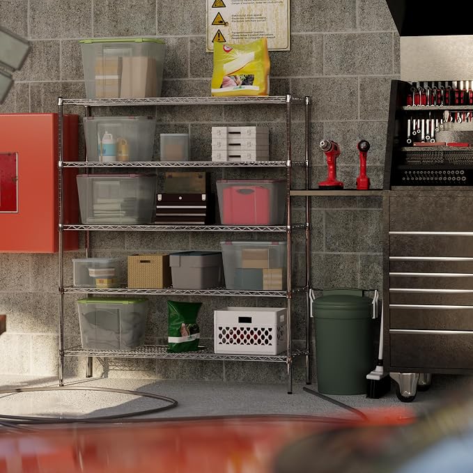 18" Deep x 54" Wide x 64" Height Wire Shelving Kit | 5-Tier | NSF Commercial - Image 8