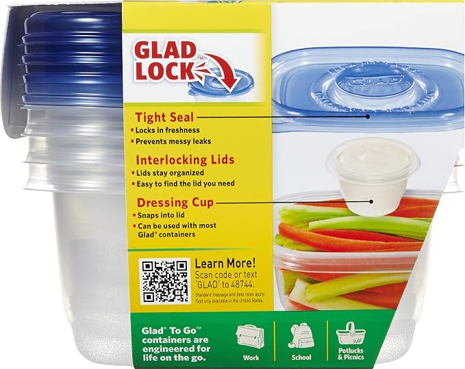 Glad GladWare To Go Snack Food Storage Containers - Image 6