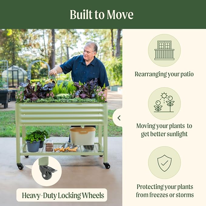 Rolling Elevated Raised Garden Bed-V Series, 700 Lbs Weight Capacity, Outdoor - Image 5