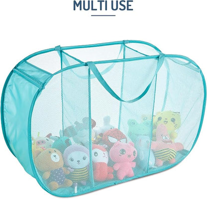 Seiritex Mesh Popup Laundry Hamper 3 Compartment Sortable Horizontal - Image 5