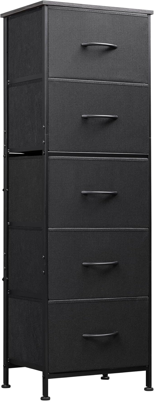 WLIVE Tall Dresser for Bedroom, 5 Drawer Dresser, Charcoal Black | 5 vertical by WLIVE