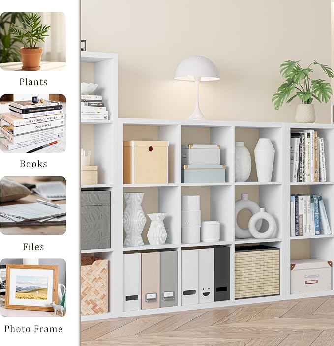 Cube Storage Organizer Bookcase, Decorative 11 inch Open Back Cubical Shelf - Image 8