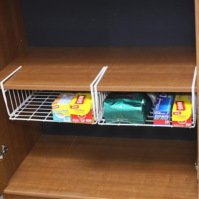 Simple Houseware Under Shelf Basket, Office – Wire Metal Shelf Organizer - Image 5
