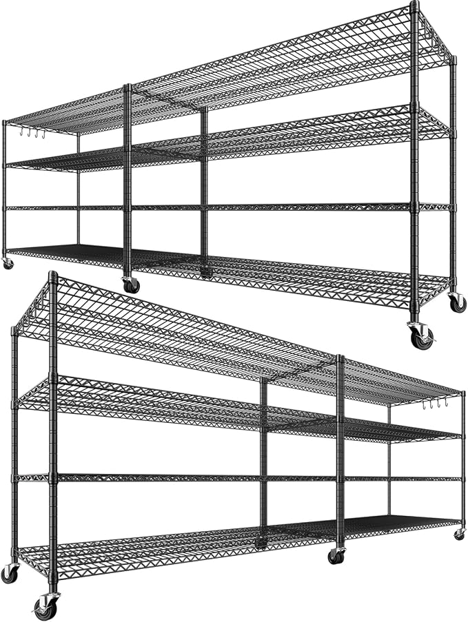 PrimeZone 60" W x 24" D x 76" H Heavy Duty Wire Storage Shelves by PrimeZone