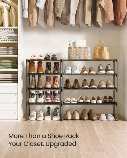SONGMICS Shoe Rack, 4-Tier Shoe Organizer, Metal Storage Shelf, Upright or - Image 9