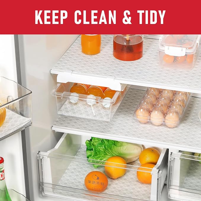 Cooyes Refrigerator Liners 17.7" x 360", Absorbent Strong Grip Fridge Mats - Image 2