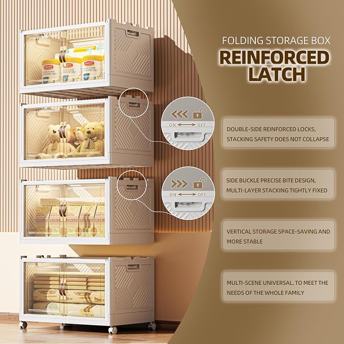 416 QT / 104 Gal Stackable Collapsible Storage Bins - Image 4