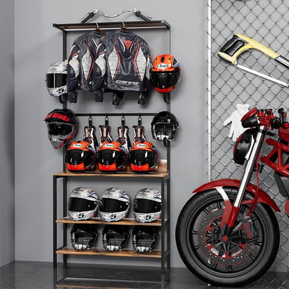 Motorcycle Helmet Holder Floor Mounted Stand, Wall Mount - Image 7