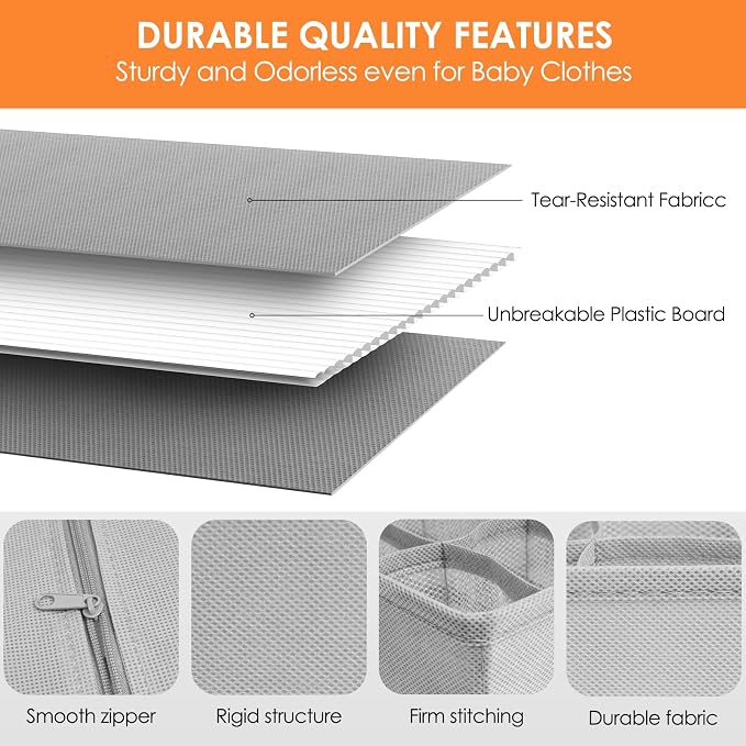 Criusia 12 Pack Sock Underwear Drawer Organizer Dividers, 116 Cells Fabric - Image 4
