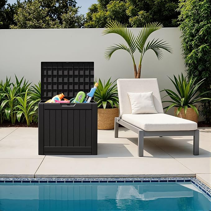 Flamaker Resin Deck Box 40 Gallon Waterproof Outdoor Storage Box | Indoor - Image 2