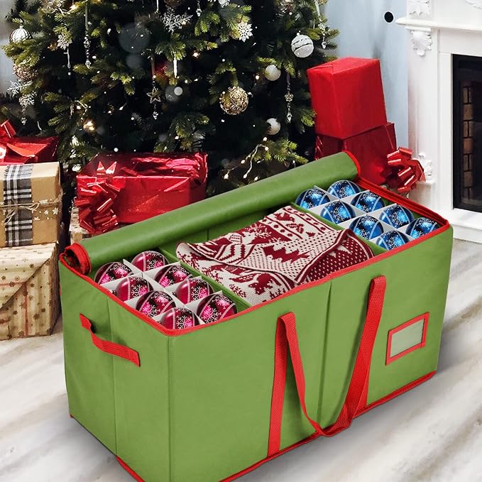 Holiday Cheer Premium Christmas Ornament Storage – Christmas Storage Container - Image 2