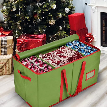 Holiday Cheer Premium Christmas Ornament Storage – Christmas Storage Container - Image 2