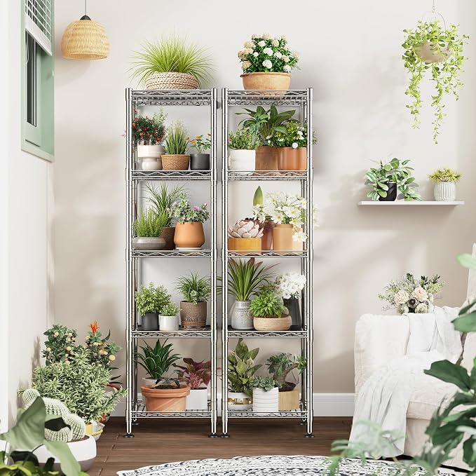 5 Wire Shelving Metal Shelves Storage Rack:Adjustable Storage Shelves Standing - Image 8