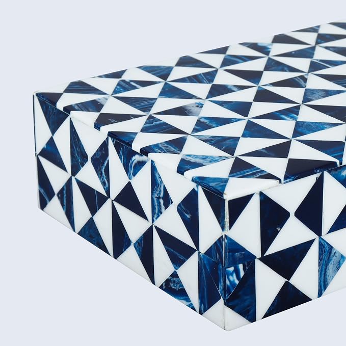 Handicrafts Home Blue and White Decorative Storage Box - Image 5