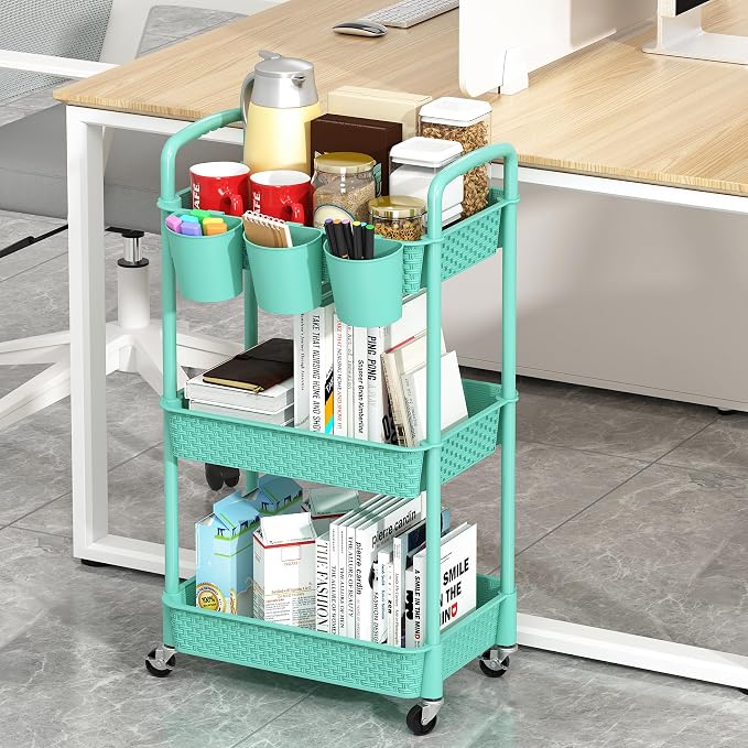 MOYIPIN 3-Tier Plastic Rolling Utility Cart - Image 4