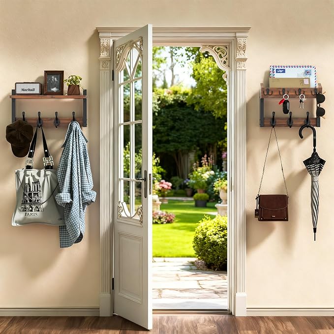 29'' Rustic Coat Rack Wall Mount - Image 3