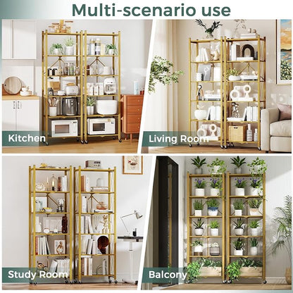 DEANIC 6-Shelf Folding Bookcase - Image 6