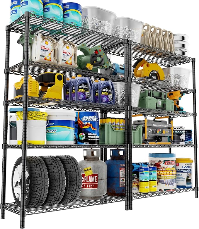 Storage Shelves, 5-Tier Adjustable Metal Industrial Utility Shelf Rack by Unknown