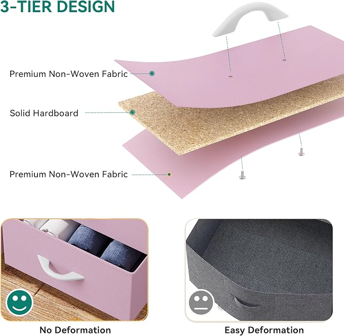 YITAHOME Pink Dresser, 7 Drawers Fabric Dresser - Image 6
