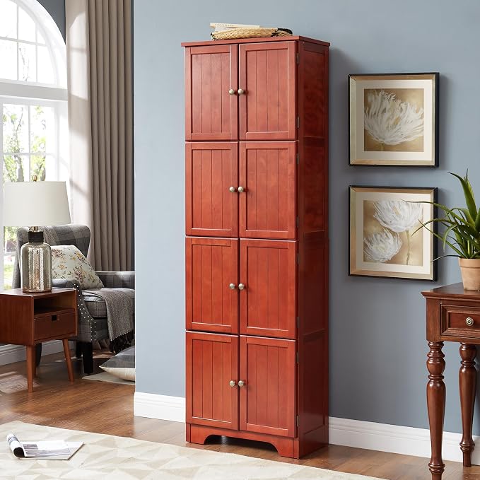 72" Tall Farmhouse Storage Cabinet, 4 Tier Kitchen Pantry Cabinet - Image 8