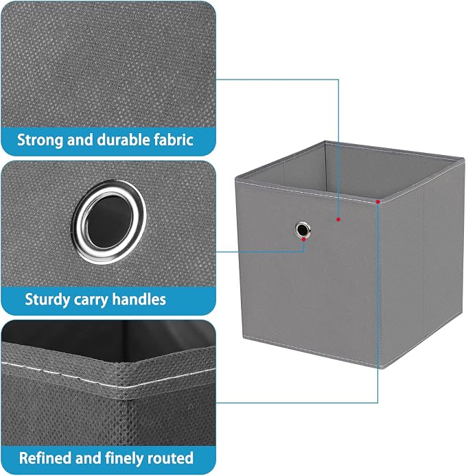Fabric Cubes Storage Containers, 11 Inch Cloth Storage Cube Foldable Storage - Image 7
