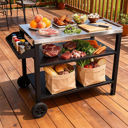 Endark Grill Cart, Grill Table, Outdoor Kitchen Rolling Dining Table, Outdoor - Image 6