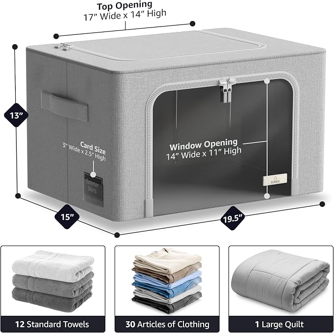 Sorbus Storage Bins with Metal Frame - Image 3