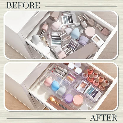 STORi SimpleSort 6-Piece Stackable Clear Drawer Organizer Set | 6" x 3" x 2" - Image 6