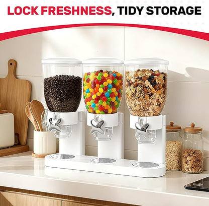 Triple Cereal Dispenser Countertop 2L, Airtight Cereal Containers Storage - Image 7