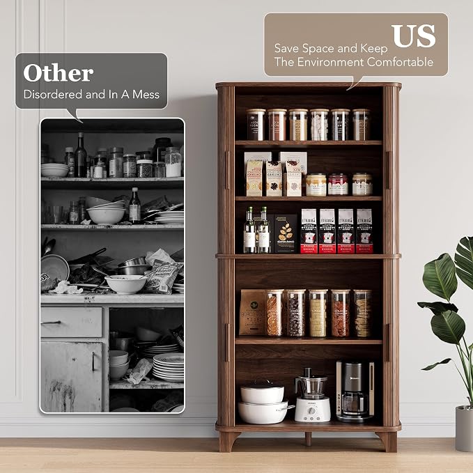 Decofy 69" Tall Kitchen Pantry Storage Cabinet - Image 6