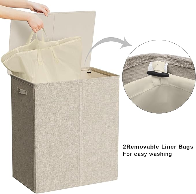 WOWLIVE 154L Double Laundry Hamper - Image 4