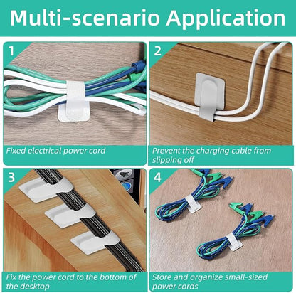 100Pcs Hook and Loop Cable Straps, Adhesive Wire Management Appliance Cord - Image 6