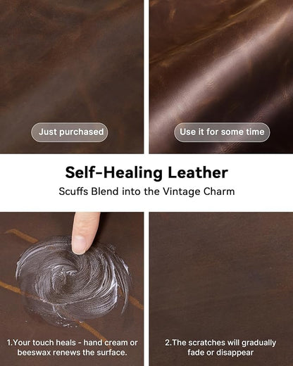 YSAGi Leather Desk Mat, 35.4"x17"Real Leather Desk Pad, 3mm Thick Desk Blotter - Image 4