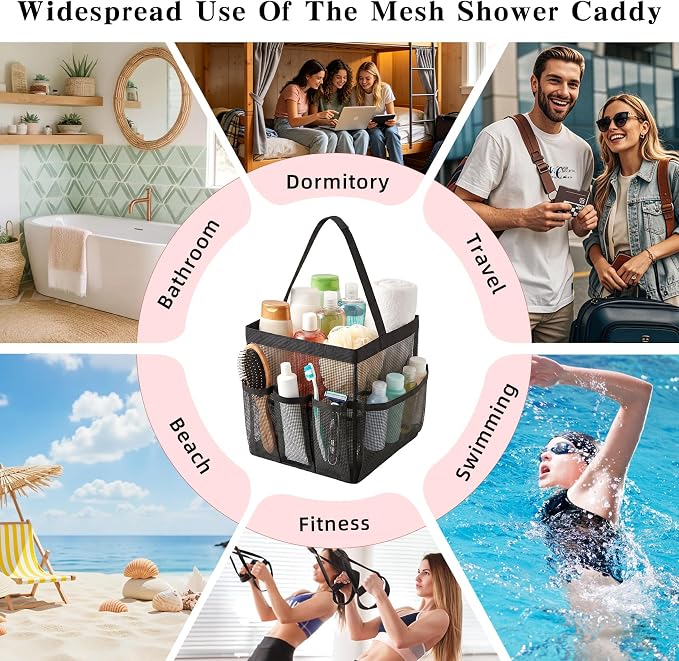 Mesh Shower Caddy, Portable Shower Caddy Bag - Image 7