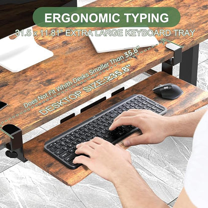 Extra Large Keyboard Tray Under Desk - Image 2