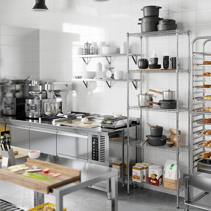 14" Deep x 30" Wide x 86" Height Wire Shelving Kit | 5-Tier | NSF Commercial - Image 7