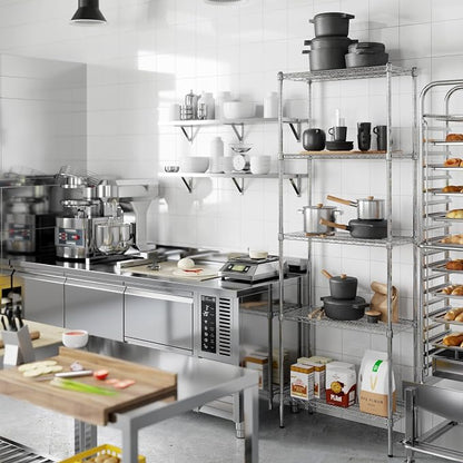 14" Deep x 30" Wide x 86" Height Wire Shelving Kit | 5-Tier | NSF Commercial - Image 7