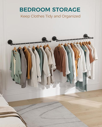 OROPY 33" Industrial Pipe Clothing Rack, Wall Mounted Clothes Rack 2 Pack | - Image 8