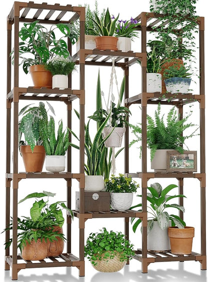 Bamworld Plant Stand Indoor Outdoor Tall Plant Shelf by Bamworld